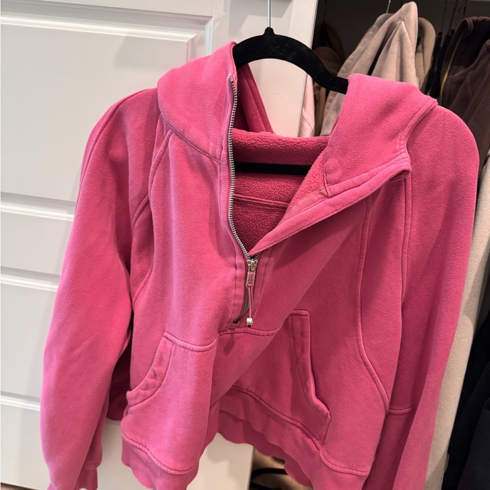 Lululemon pink oversized scuba hoodie- quarter zip